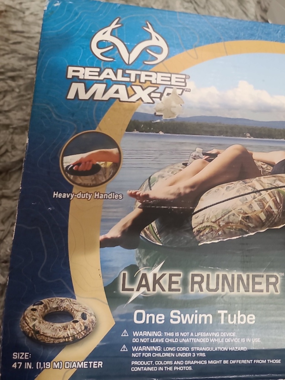 REALTREE MAX-5 Lake Runner Inflatable Tube 47” Diameter River Rapids Tube New